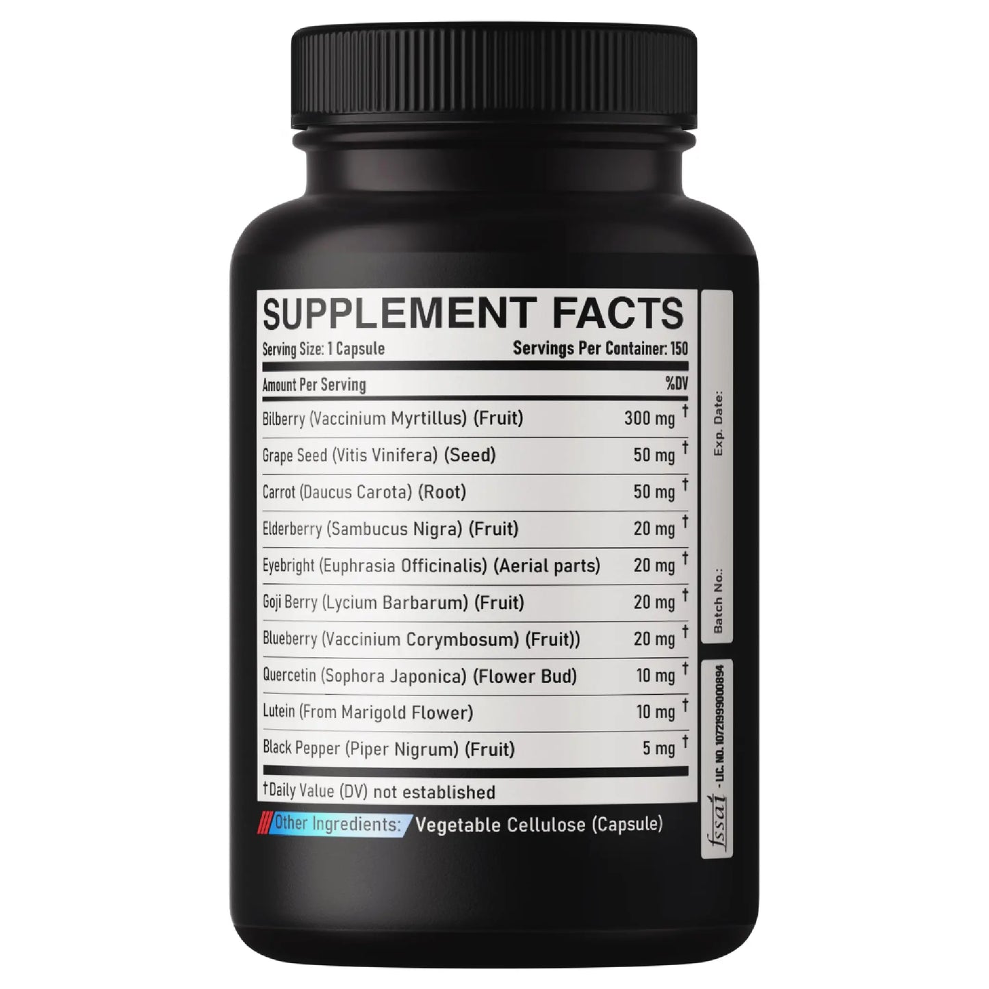 DEDICAD 20:1 Bilberry Extract Capsules - 5 Month Supply - Support Eyes, Vision & Heart Health - 10in1 Plus Grape Seed, Carrot, Elderberry, Eyebright & Others - 150 Counts DEDICADĀ buy supplements Au