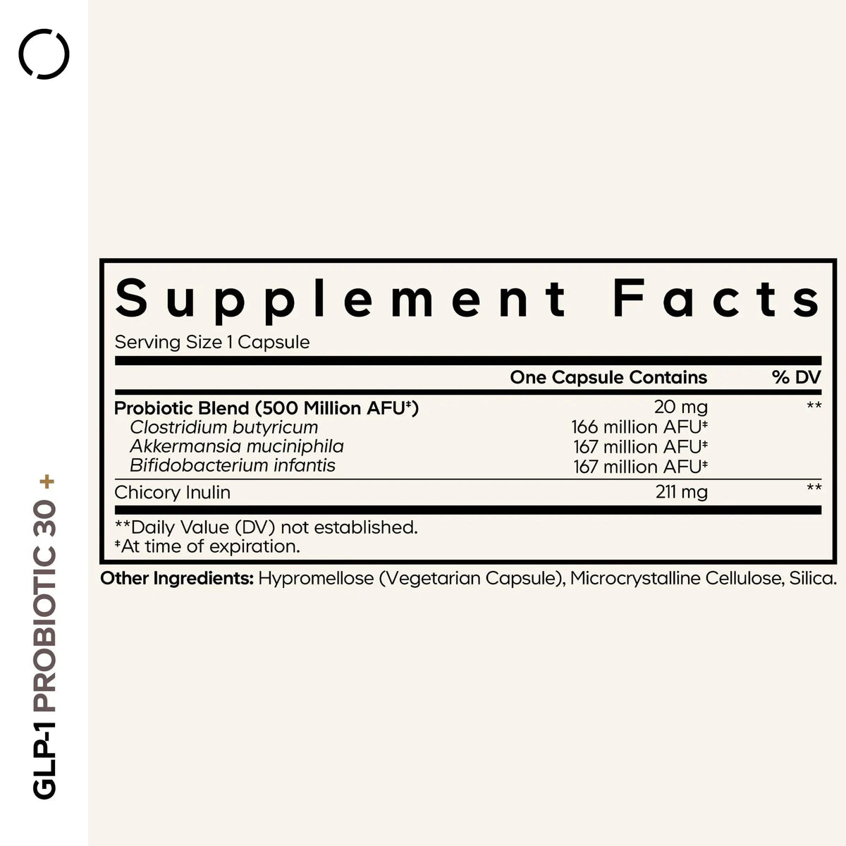 Codeage GLP-1 Probiotic+ - Live Probiotics Akkermansia, Clostridium, Bifidobacterium, Chicory Inulin Probiotic, Prebiotics & Postbiotics Supplement - 500 Million AFU - 30 Capsules CodeageBuy Supplements Australia