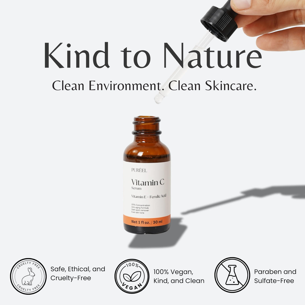 Puréel 20% Vitamin C Serum for Face – Brightening Serum with Vitamin E & Ferulic Acid – Anti-Aging, Dark Spot Remover, Even Skin Tone, Wrinkle Reduction & Radiant Glow – 1 fl oz Purify. buy supplements Au