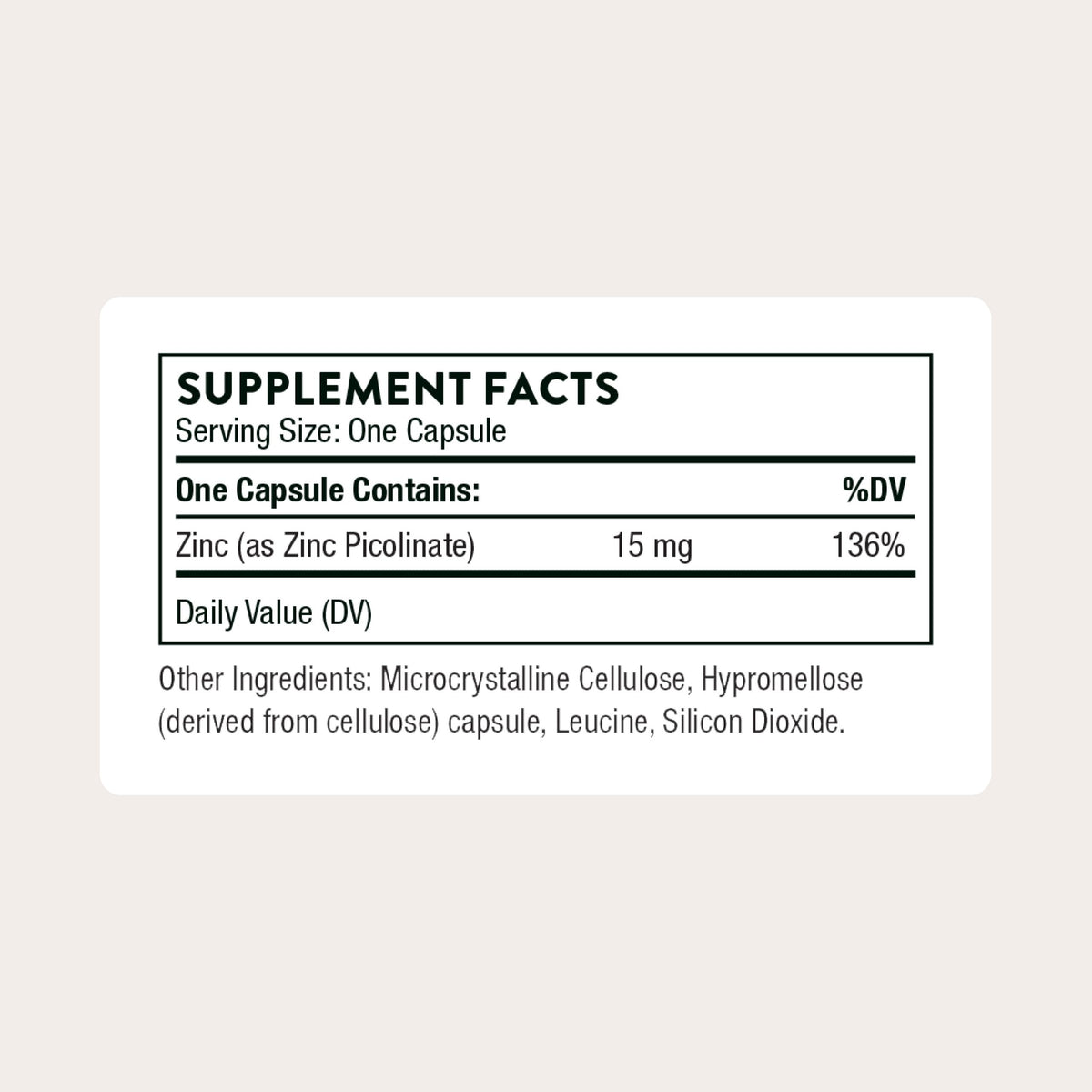 THORNE - Zinc Picolinate 15mg - Highly Absorbable Zinc Supplement - Supports Wellness, Immune System, Eye, Skin, and Reproductive Health* - Gluten-Free, Soy-Free, Dairy-Free - 60 Capsules THORNEBuy Supplements Australia