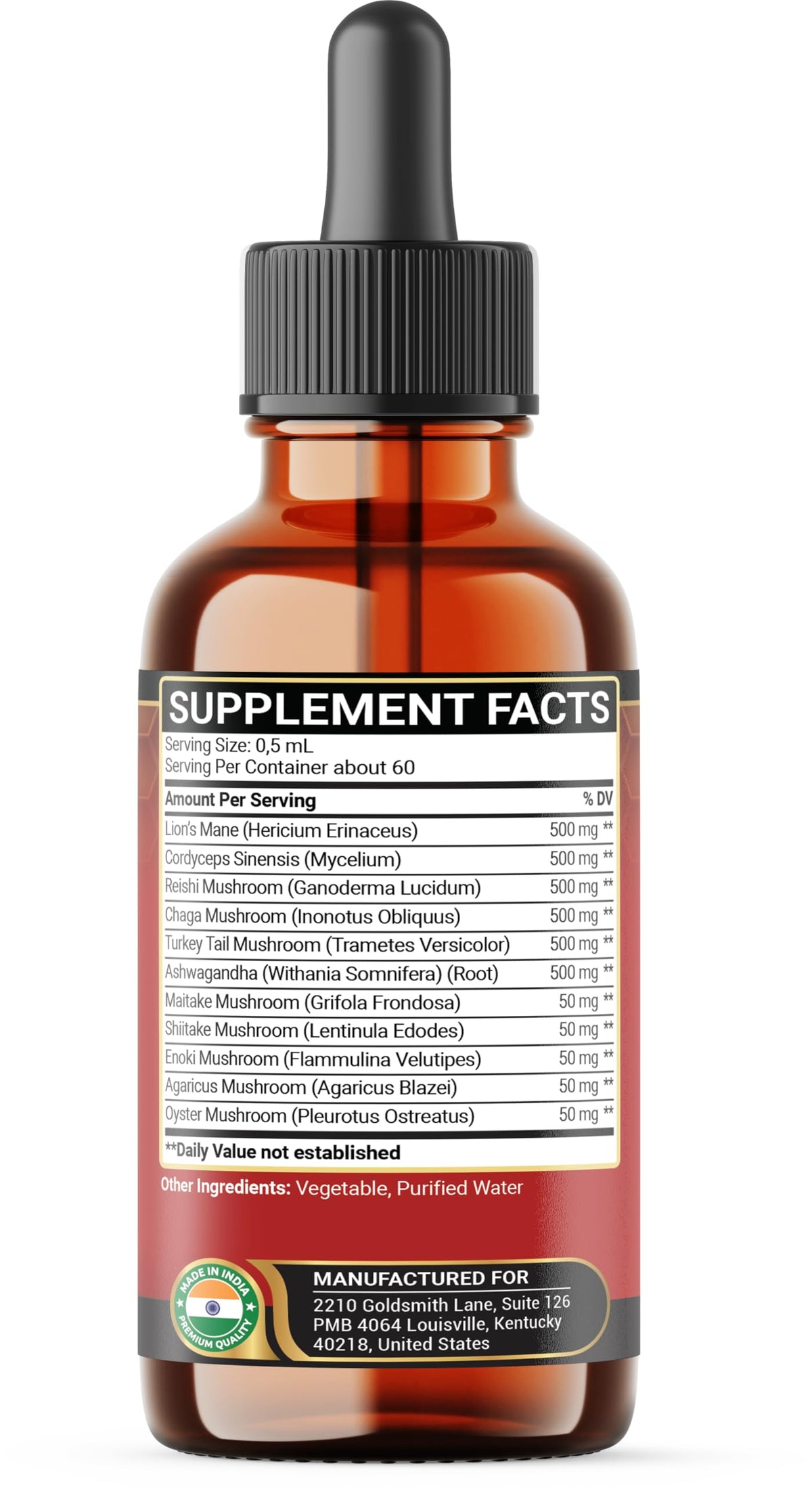 Penhoment 6in1 Sea Moss Drops with Black Seed Oil Irish Seamoss, Ashwagandha, Burdock Root & Bladderwrack - 1FL Oz - 30 Day Supply Penhoment buy supplements Au