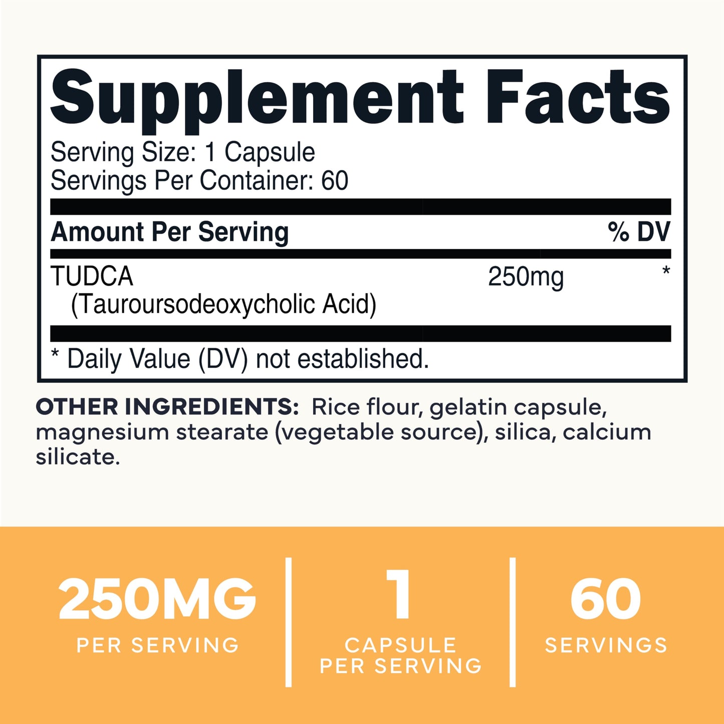 Type Zero Clean TUDCA Capsules 250mg - Pure Tauroursodeoxycholic Acid Supplement - Bile Salt Derivative - 60 Capsules, 60 Servings Type ZeroBuy Supplements Australia