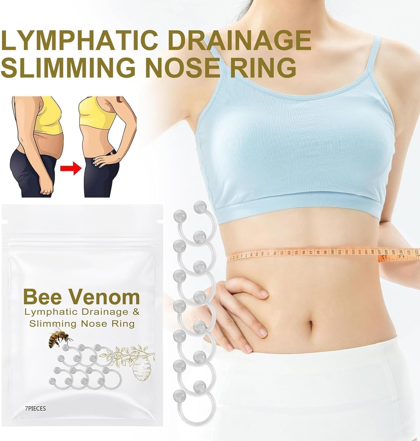 Bee Venom Slimming Nose Ring, Bee Venom Lymphatic Drainage Nose Ring, Bee Venom Lymphatic VylxtypBuy Supplements Australia