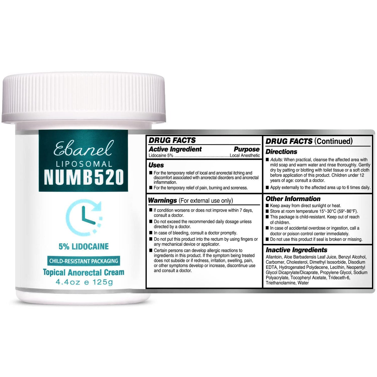 Ebanel Bundle of Pain Relief Cream Arnica Menthol 2 Oz, and Topical Numbing Cream 4 Oz Ebanel buy supplements Au