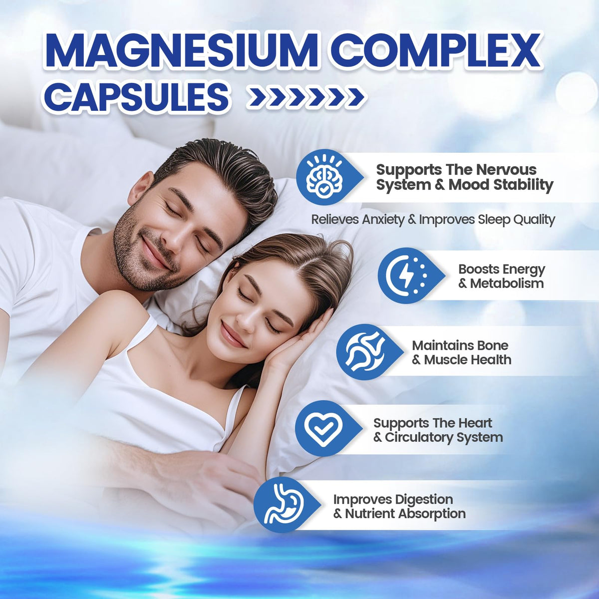 1000mg Magnesium Complex for Women & Men*, 8 Elemental with Magnesium Glycinate, Citrate, Malate, Taurate, Oxide, Carbonate, Aspartate, Orotate for Bones, Muscle