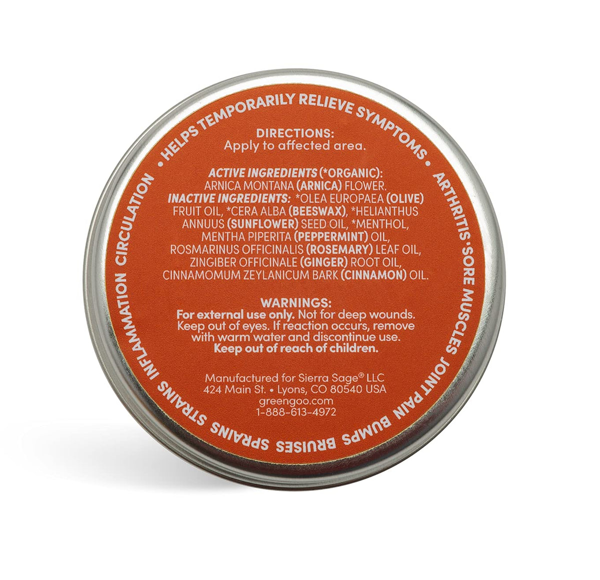 Green Goo Natural Skin Care Salve, Pain Relief with Arnica,1.82 Ounce Large Tin Green GooBuy Supplements Australia