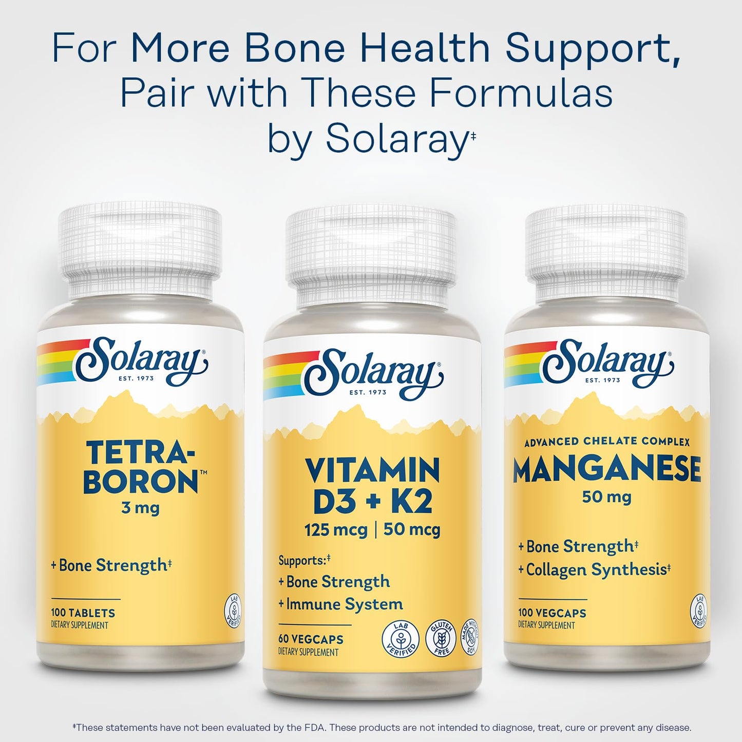 SOLARAY Vitamin D3 K2, K2 D3 Vitamin Supplement for Calcium Absorption, Bone Strength, Cardiovascular & Immune Function Support, Made Without Soy, 60-Day Guarantee, 60 Servings, 60 VegCaps SOLARAY buy supplements Au