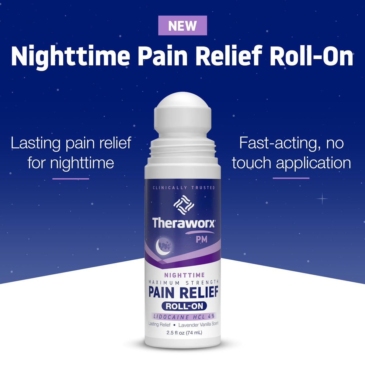 Theraworx Nighttime Maximum Strength Pain Relief Roll-on with Lidocaine – 2.5 oz - 2 Count TheraworxBuy Supplements Australia