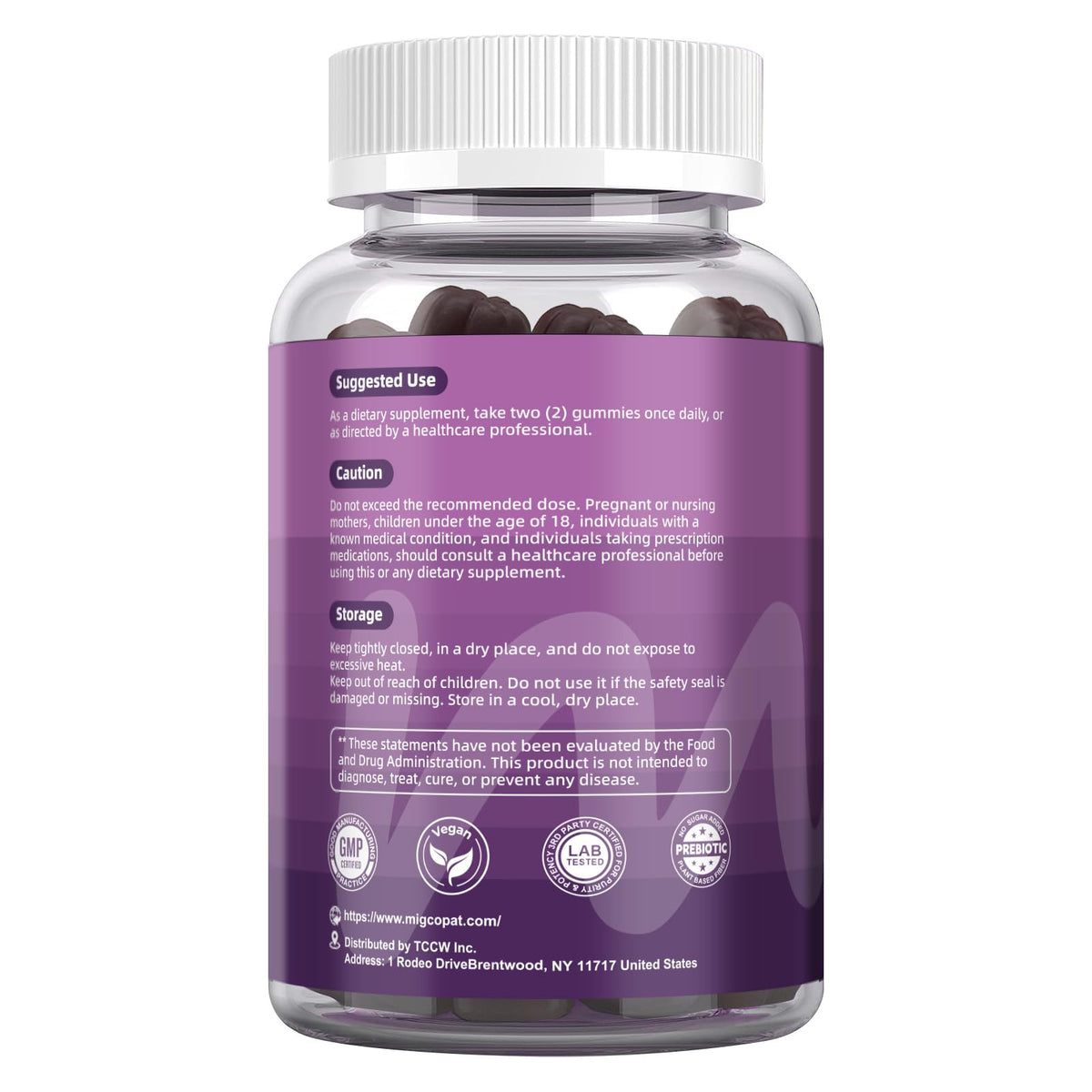 Migcopat Pre Post Probiotics Gummies, Probiotic Prebiotic Postbiotic Digestive Enzymes with Fiber, 120 Billion CFU Probiotics Complete Gut Support, Sugar Free