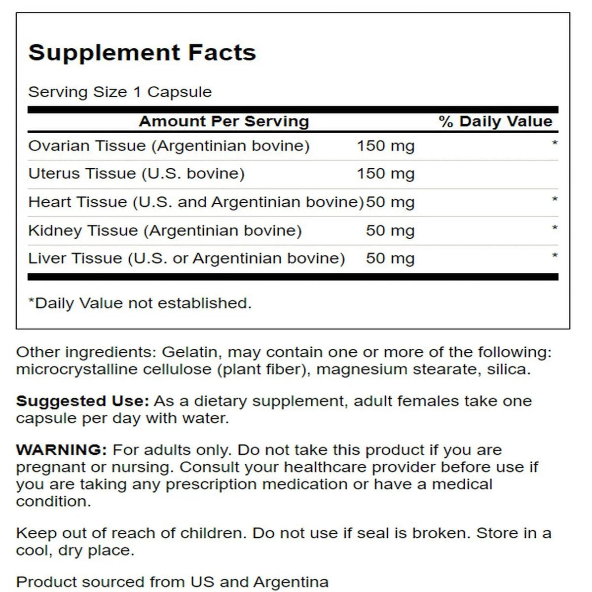 Swanson Multi-GLANDULAR for Women 60 Cap Swanson
