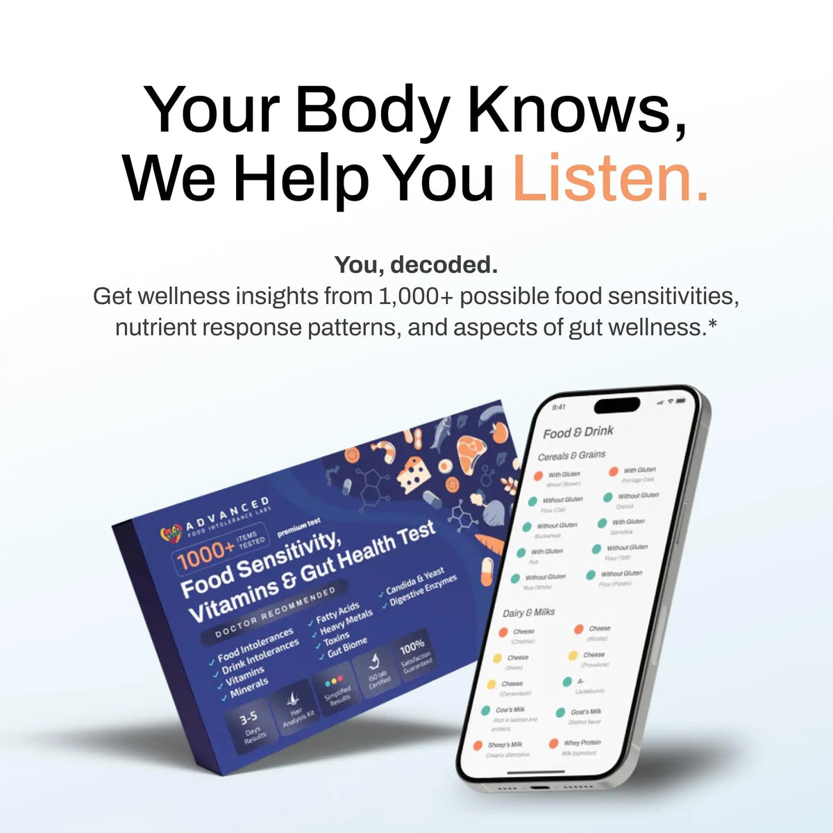 AFIL 1000+ Foods, Drinks, Vitamins, Gut, At-Home Wellness Test Kit, Trusted Hair Analysis for Adults & Kids, At-Home Health Non-Invasive, Gluten, Dairy Health Wellness Indicators Advanced Food Intolerance LabsBuy Supplements Australia