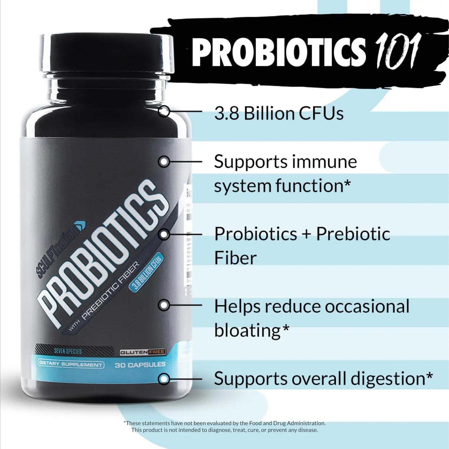 Sculpt Nation by V Shred Premium Probiotics - Digestive & Gut Health Support - Helps with Occasional Constipation, Gas and Bloating - 30-Day Supply Sculpt Nation buy supplements Au