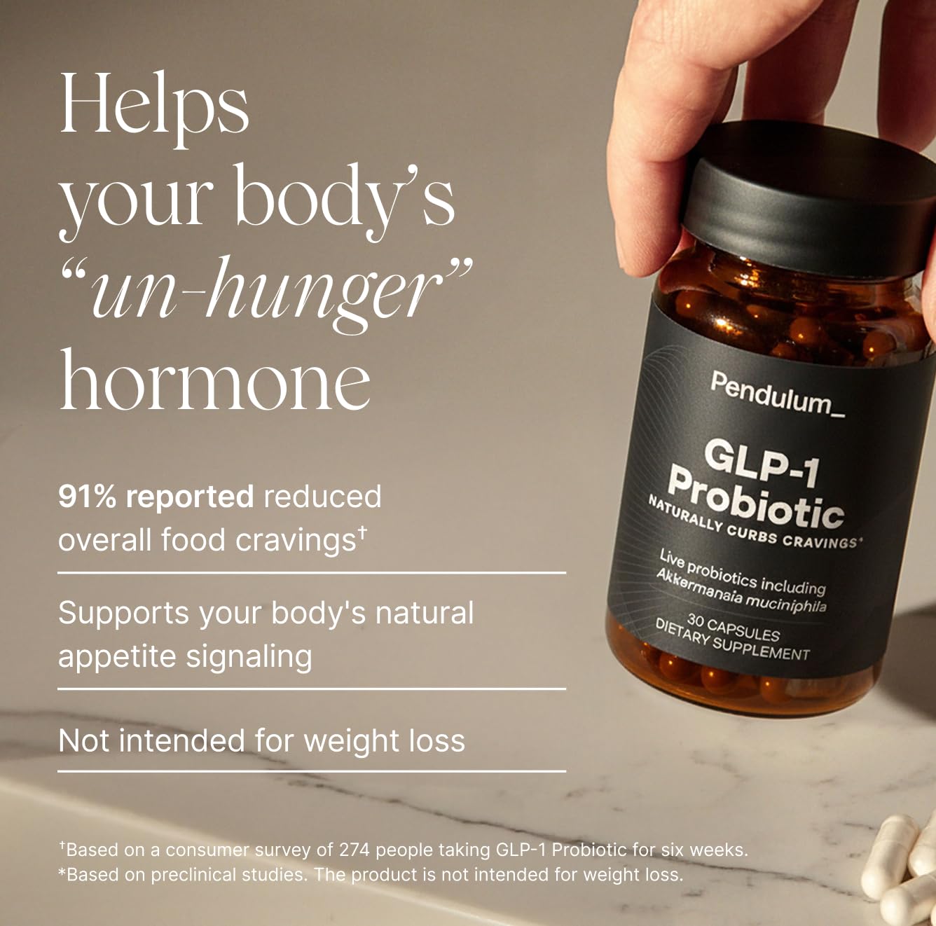 Pendulum GLP-1 Probiotic – Supports Appetite Control and Craving Management, Naturally | Improves Regularity & Gut Health with Akkermansia & Other Strains (30 Capsules) PendulumBuy Supplements Australia