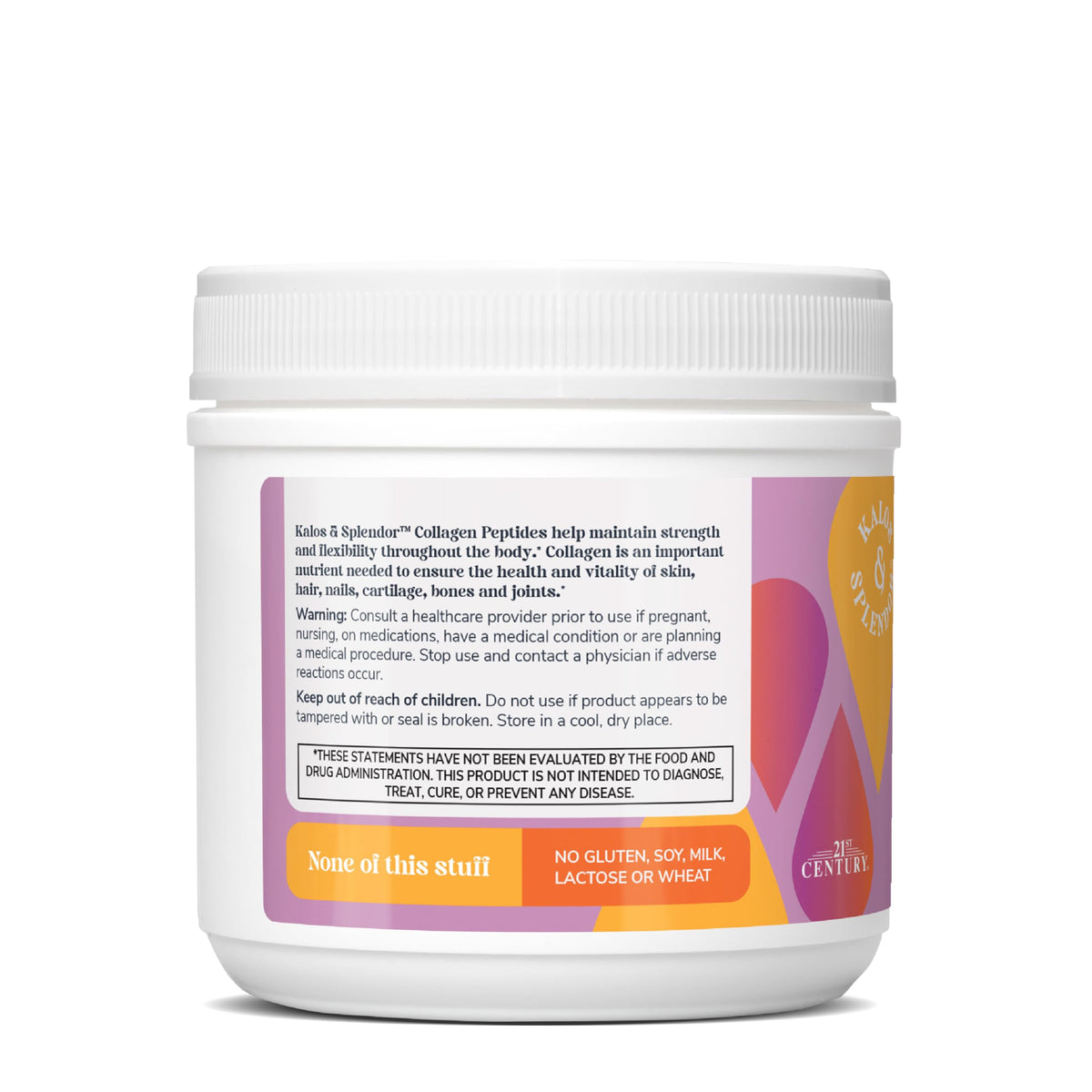 21st Century Kalos & Splendor Collagen Peptides Powder, Grass Fed & Pasture Raised Type I & III Bovine Collagen, 20g Collagen Peptides + 18g Protein Per Scoop, Unflavored, 10.6 OZ 21st Century buy supplements Au