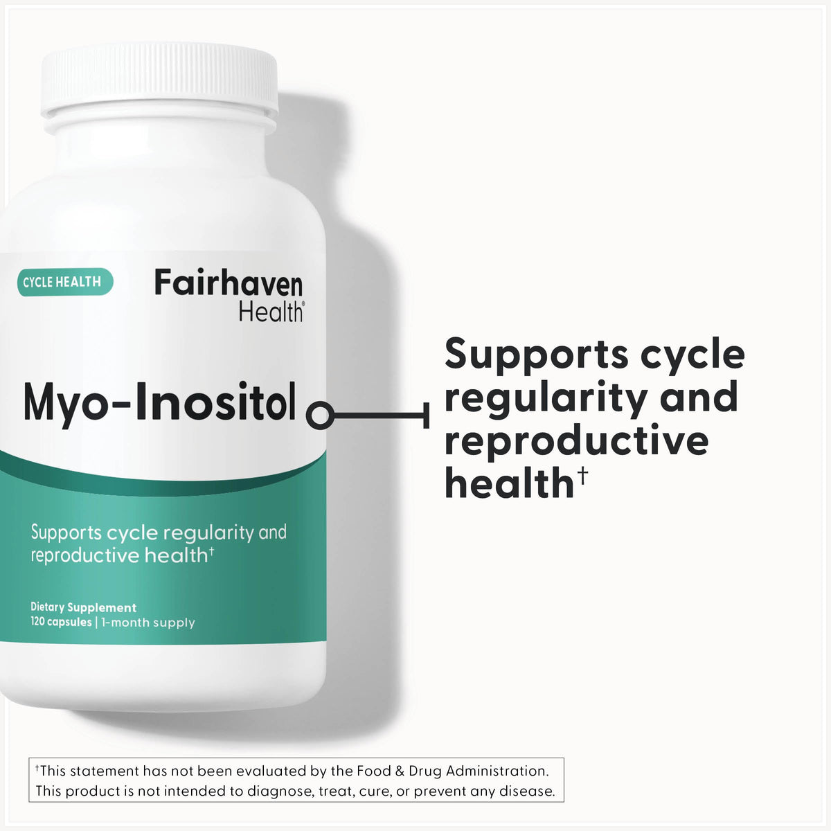 Fairhaven Health Myo-Inositol Supplement for Women and Men | Vitamin B8 2000mg | Vegan Inositol Powder Capsules | Gluten, Dairy and Soy Free | 120 Inositol Capsules Fairhaven HealthBuy Supplements Australia