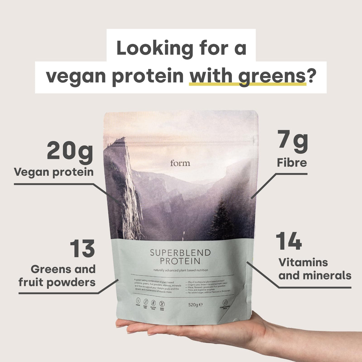 Form Superblend Protein - Vegan Protein Powder with Superfoods, Vitamins and Minerals FormBuy Supplements Australia