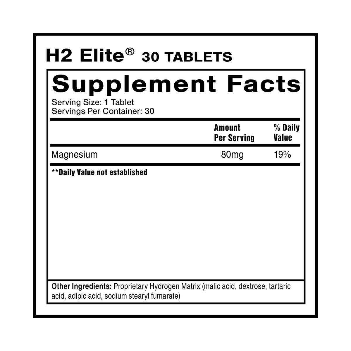 Quicksilver Scientific H2 Elite - Molecular Hydrogen for Energy + Metabolism Support, Water Tablets Perfect for Open Containers - Magnesium Malate Drink Additive (30 Molecular Hydrogen Tablets) Quicksilver ScientificBuy Supplements Australia