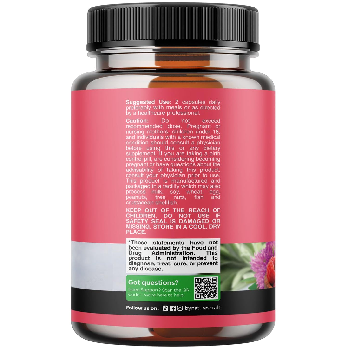 Complete Herbal Menopause Supplement for Women - Female Hormone Balance Capsules for Night Sweats Hot Flashes & Mood Swings with Dong Quai, Chaste Berry & Black Cohosh Root - 60 Count Natures CraftBuy Supplements Australia