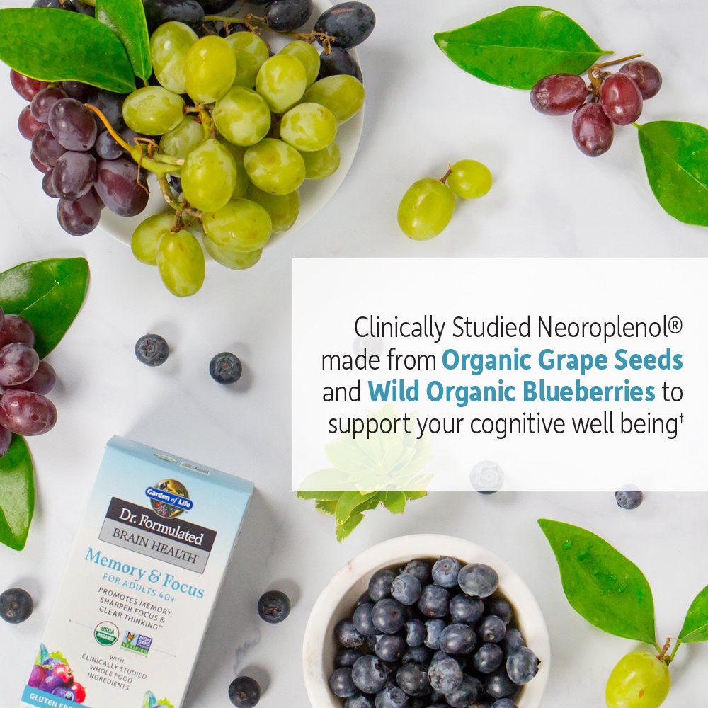 Garden of Life Dr. Formulated Organic Brain Health Memory & Focus for Adults 40+ 60 Tablets Garden of LifeBuy Supplements Australia