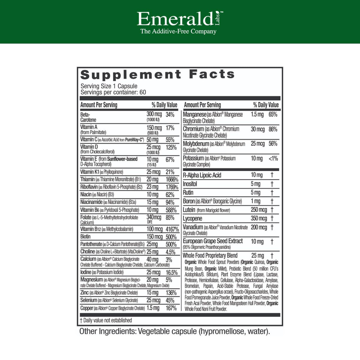 EMERALD LABS Men's 1 Daily Multi - Additive-Free Men's Multivitamin - Includes Lycopene, Zinc, Vitamin D3, & More EMERALD LABSBuy Supplements Australia