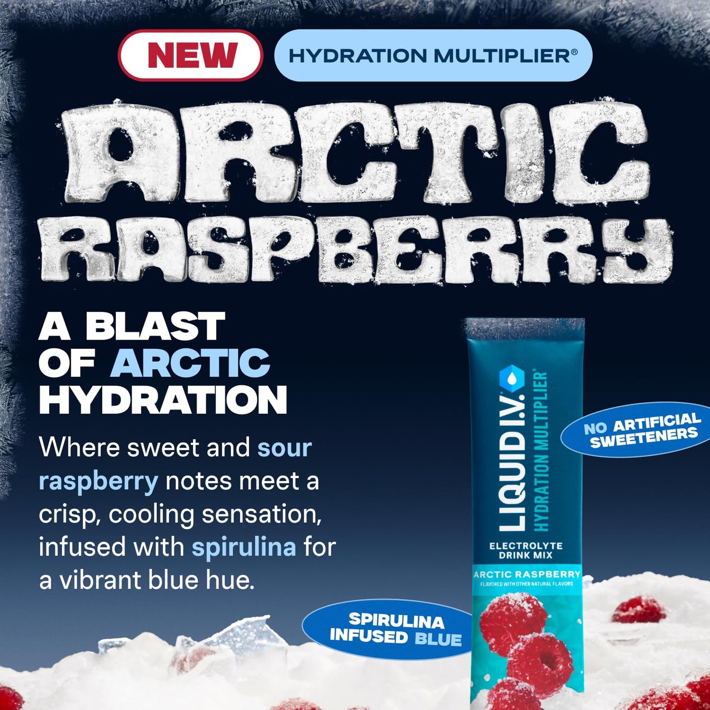 Liquid I.V.® Hydration Multiplier - Arctic Raspberry | Electrolyte Powder Drink Mix | 1 Pack (16 Servings) Liquid I.V.Buy Supplements Australia