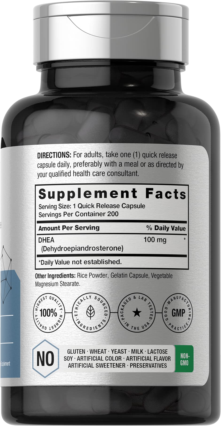 Horbäach DHEA 100mg | 200 Capsules | Supplement for Men and Women | Non-GMO, Gluten Free HorbäachBuy Supplements Australia