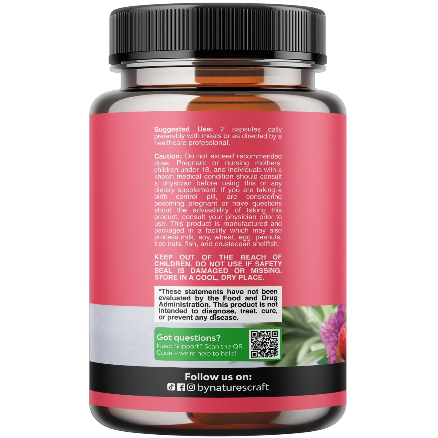 Complete Herbal Menopause Supplement for Women - Female Hormone Balance Capsules for Night Sweats Hot Flashes & Mood Swings with Dong Quai, Chaste Berry & Black Cohosh Root - 120 Count Pack Natures CraftBuy Supplements Australia