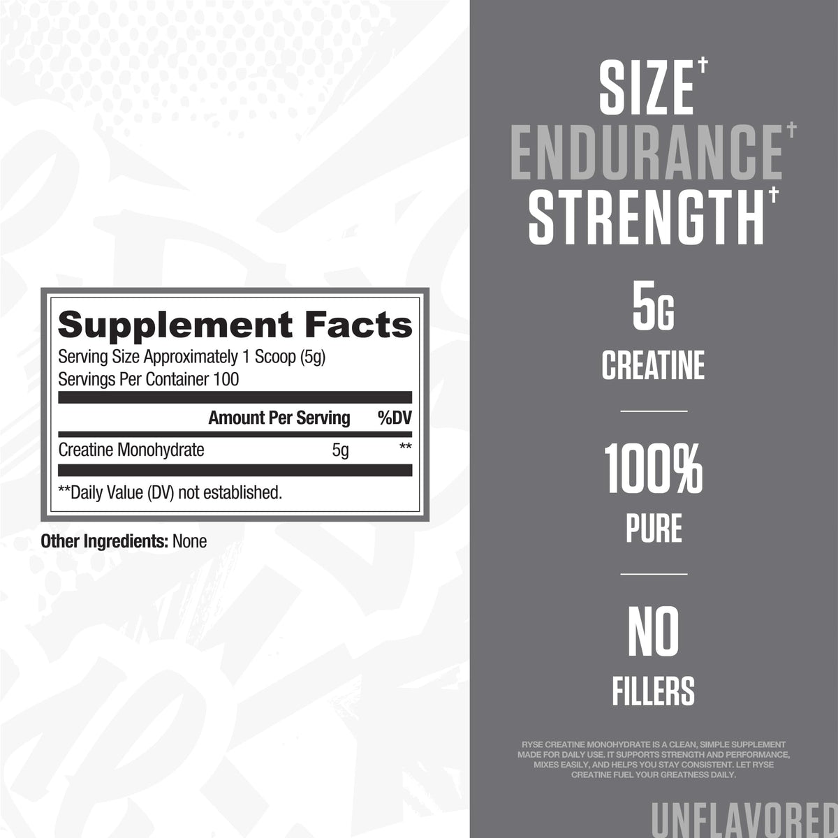 RYSE Creatine Monohydrate Powder - Unflavored - Supports Men & Women Lean Muscle Growth, Strength, Power, and Endurance - Helps Reduce Fatigue and Improve Workout Recovery - 100 Servings. RYSE Up SupplementsBuy Supplements Australia