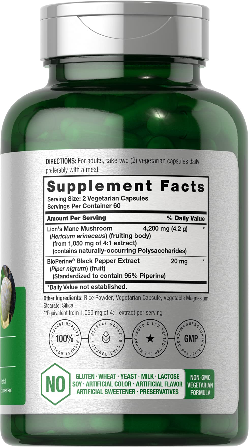 Horbäach Lions Mane Mushroom Extract | 4200mg | 120 Capsules | Vegetarian HorbäachBuy Supplements Australia