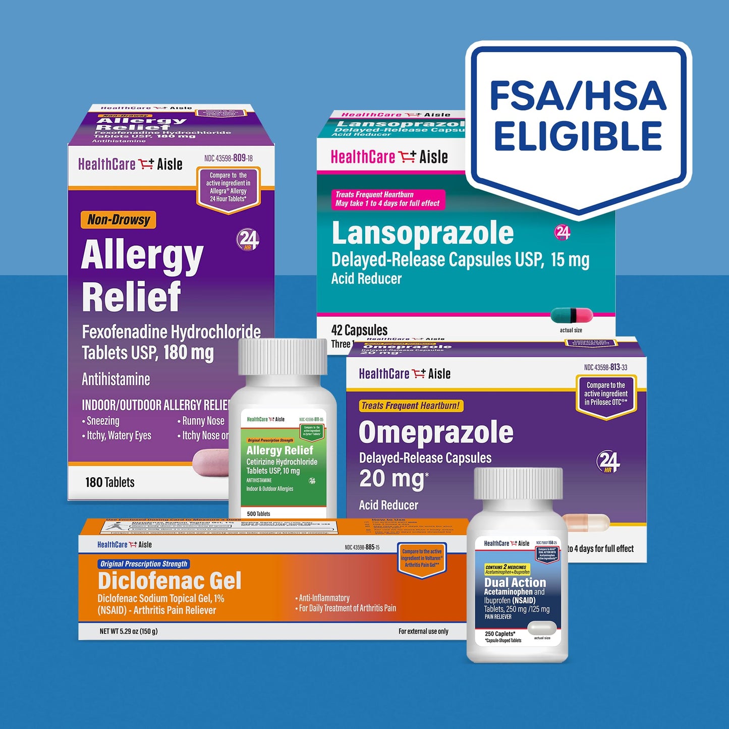 HealthCareAisle Allergy Relief - Fexofenadine Hydrochloride Tablets USP, 180 mg, 90 Tablets, Allergy Medication, Non-Drowsy 24-Hour Relief HealthCareAisle buy supplements Au