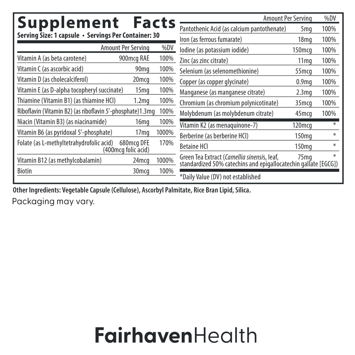 Fairhaven Health Menopause Multivitamin Essentials | Hormone Free Menopause Supplements for Women | Methylated Multivitamin for Women 50 and Over | Non-GMO | Perimenopause Supplements | 30 Capsules Fairhaven HealthBuy Supplements Australia