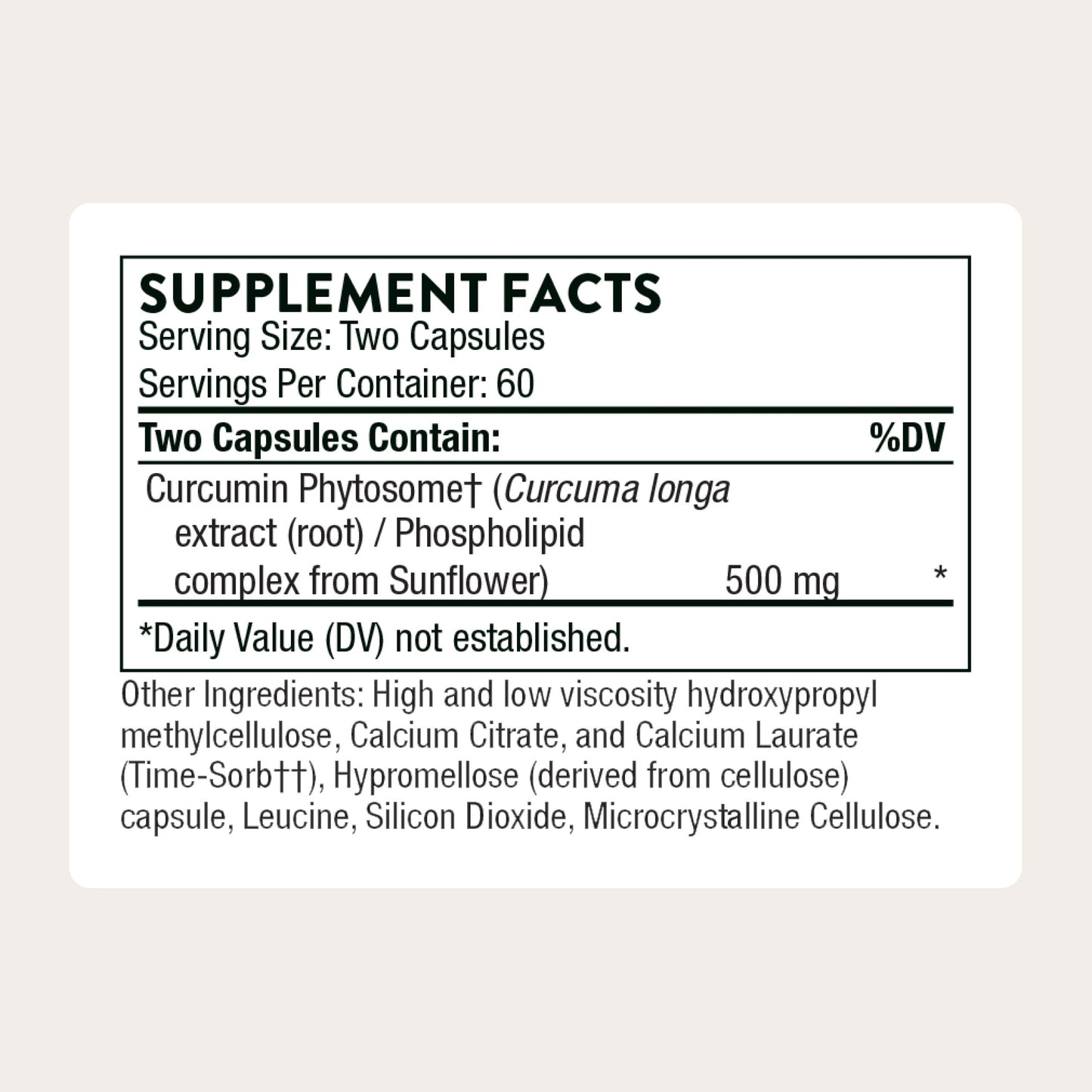 THORNE - Curcumin Phytosome 500 mg (Meriva) - Sustained Release, Clinically Studied - Supports Healthy Inflammatory Response in Joints, Muscles, GI Tract, Liver, Brain & Nerves* - 60 Servings THORNEBuy Supplements Australia