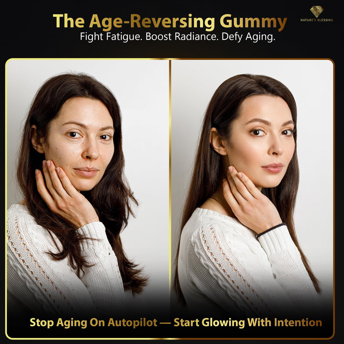 Nature's Blessing NAD+ Anti-Aging Gummies – Boost Cellular Repair, Brain Clarity & Radiant Skin – with Biotin, Collagen, Resveratrol, Vitamin D3, K2, Zinc & Keratin – Delicious Berry Bliss Nature's BlessingBuy Supplements Australia