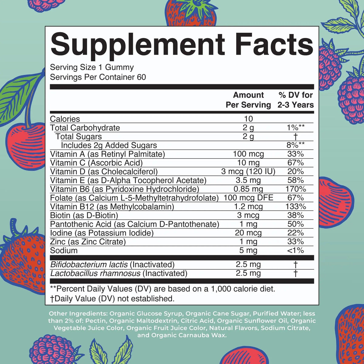 MaryRuth Organics Toddler Multivitamin Gummies + Postbiotics | USDA Organic | Vitamins for Kids Ages 2+ | Immune Support | Vitamin C | Vitamin D3 | Vitamin A | Zinc | Vegan | Non-GMO | 60 Servings MARYRUTH'SBuy Supplements Australia