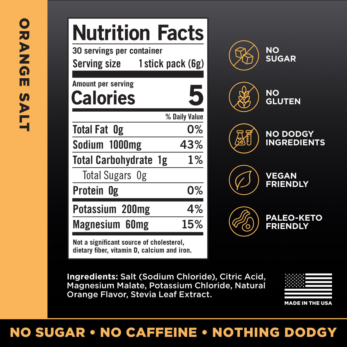 LMNT Zero Sugar Electrolytes - Orange Salt | Drink Mix | 30-Count Drink LMNTBuy Supplements Australia
