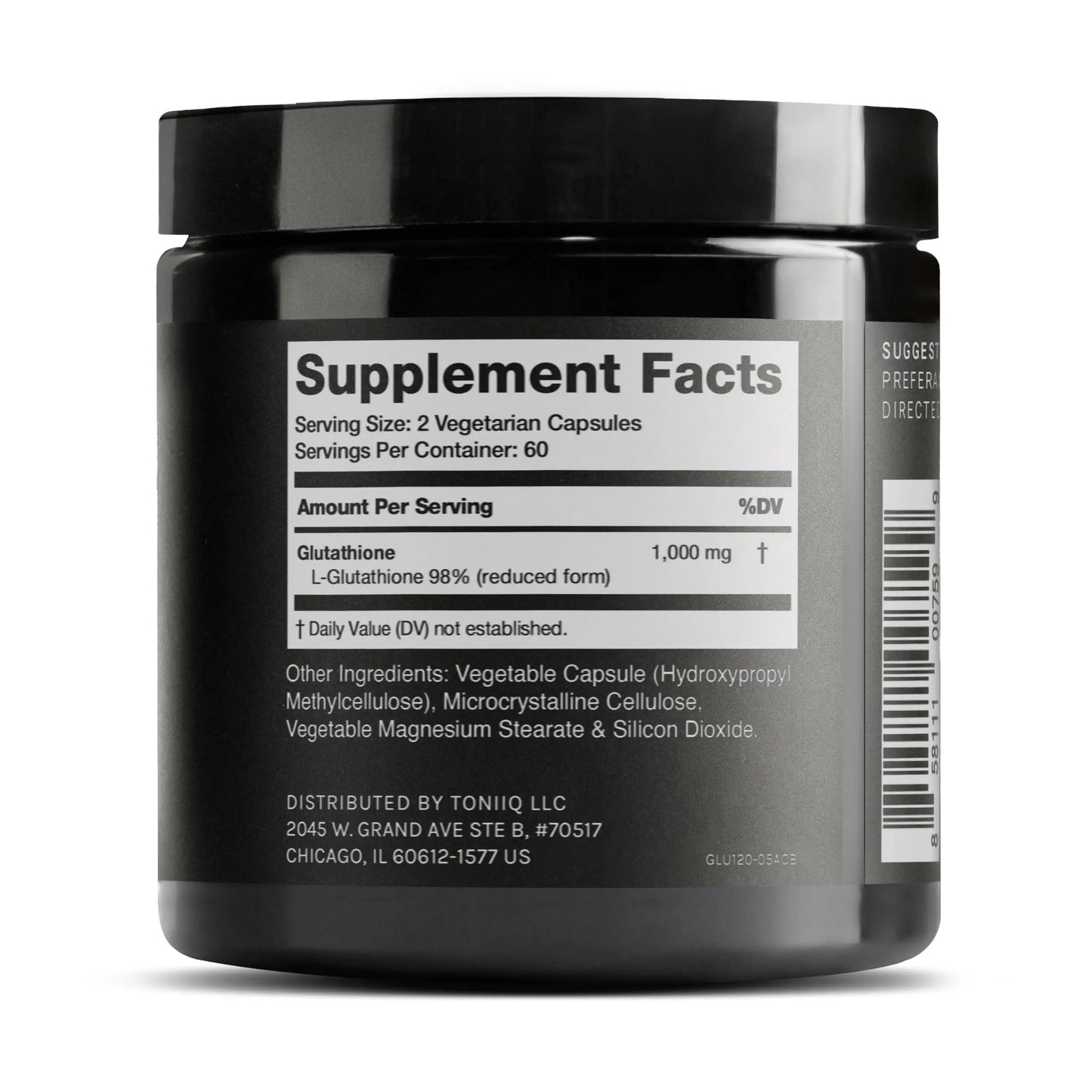Toniiq Ultra High Strength Glutathione Capsules - 1000mg Concentrated Formula - 98%+ Highly Purified and Bioavailable - Non-GMO Fermentation - 120 Capsules Reduced Glutathione Supplement Toniiq buy supplements Au