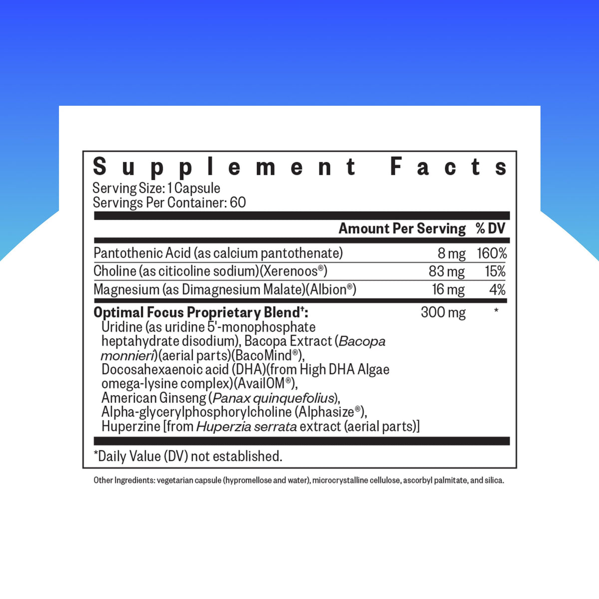 Seeking Health Optimal Focus, Stimulant-Free and Caffeine-Free Nootropic Support for Memory and Focus, with Choline, DHA from Algae, American Ginseng, Vegan and Vegetarian (60 Capsules) Seeking HealthBuy Supplements Australia