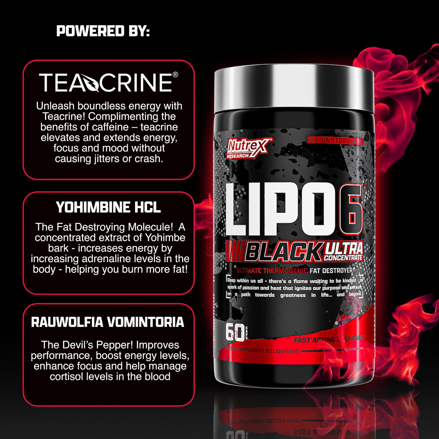 Nutrex Research Lipo-6 Black Ultra Concentrate | Thermogenic Energizing Supplement, Increase , Energy & Intense Focus |Capsule, 60Count