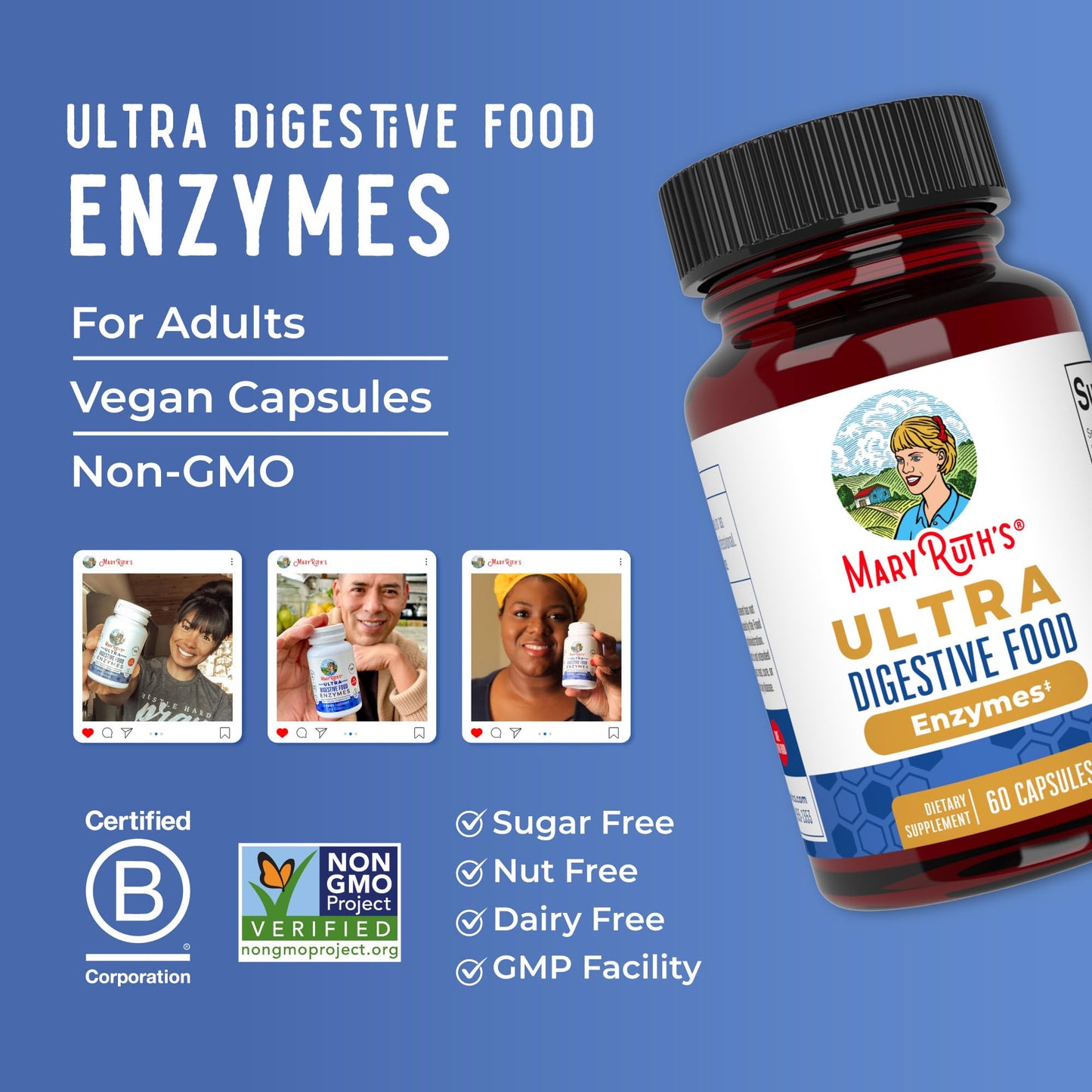 MaryRuth Organics Ultra Digestive Enzymes Capsules | Up to 2 Month Supply | Supplement for Gut Health Support | Digestion & Immune Support MARYRUTH'S canada supplements