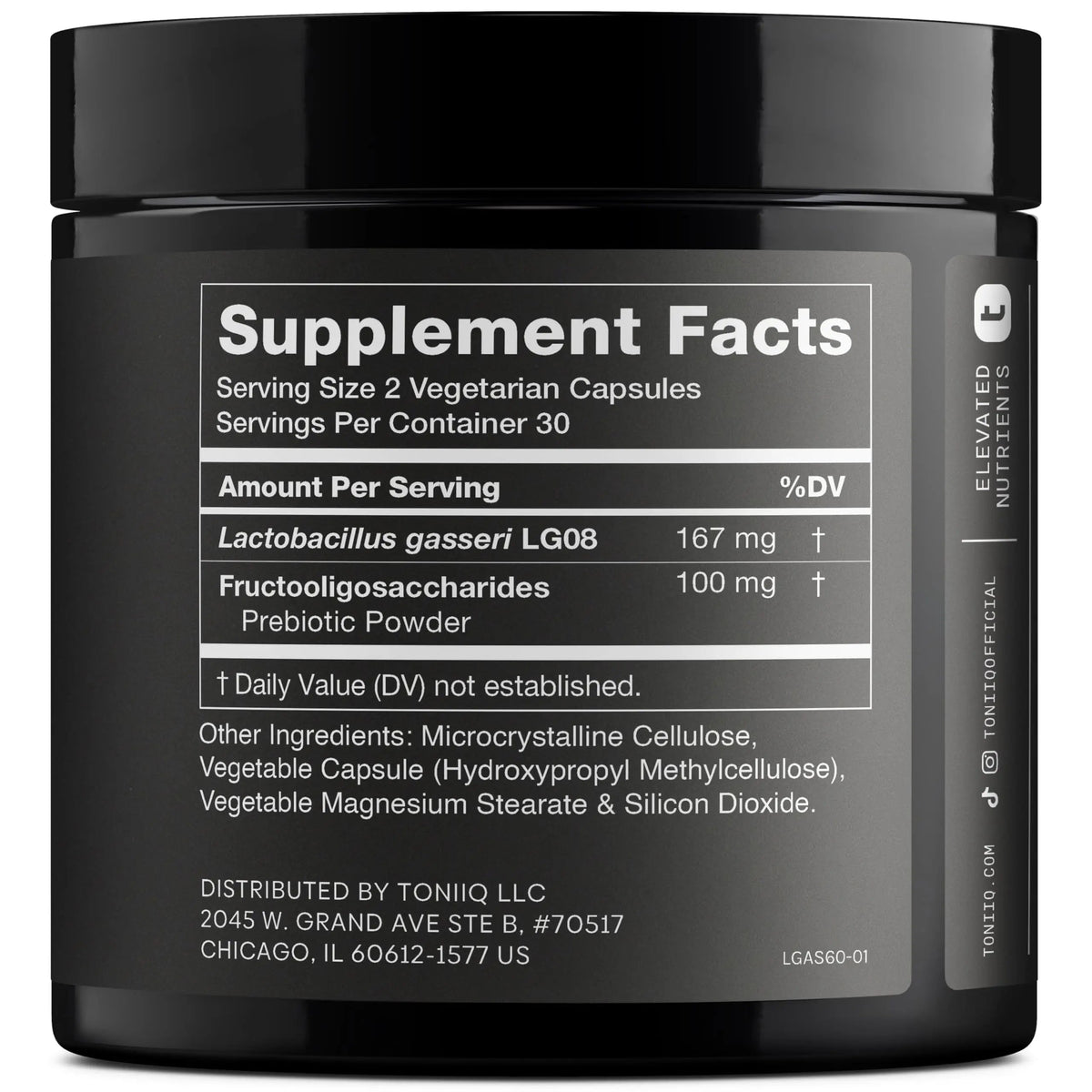 Lactobacillus Gasseri - Ultra High Strength 50 Billion CFU - Delayed Release Capsules - Made with Prebiotic Inulin Fiber - Supports Digestive Health & Gut Flora - Third-Party Lab Tested - 60 Capsules Toniiq buy supplements Au