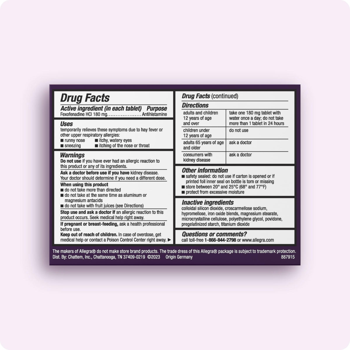 Allegra Adult 24-Hour Allergy Relief Tablets, Non-Drowsy Indoor and Outdoor Allergy Medicine, 180 mg Fexofenadine HCI Antihistamine Pill, 100-Count Allegra buy supplements Au