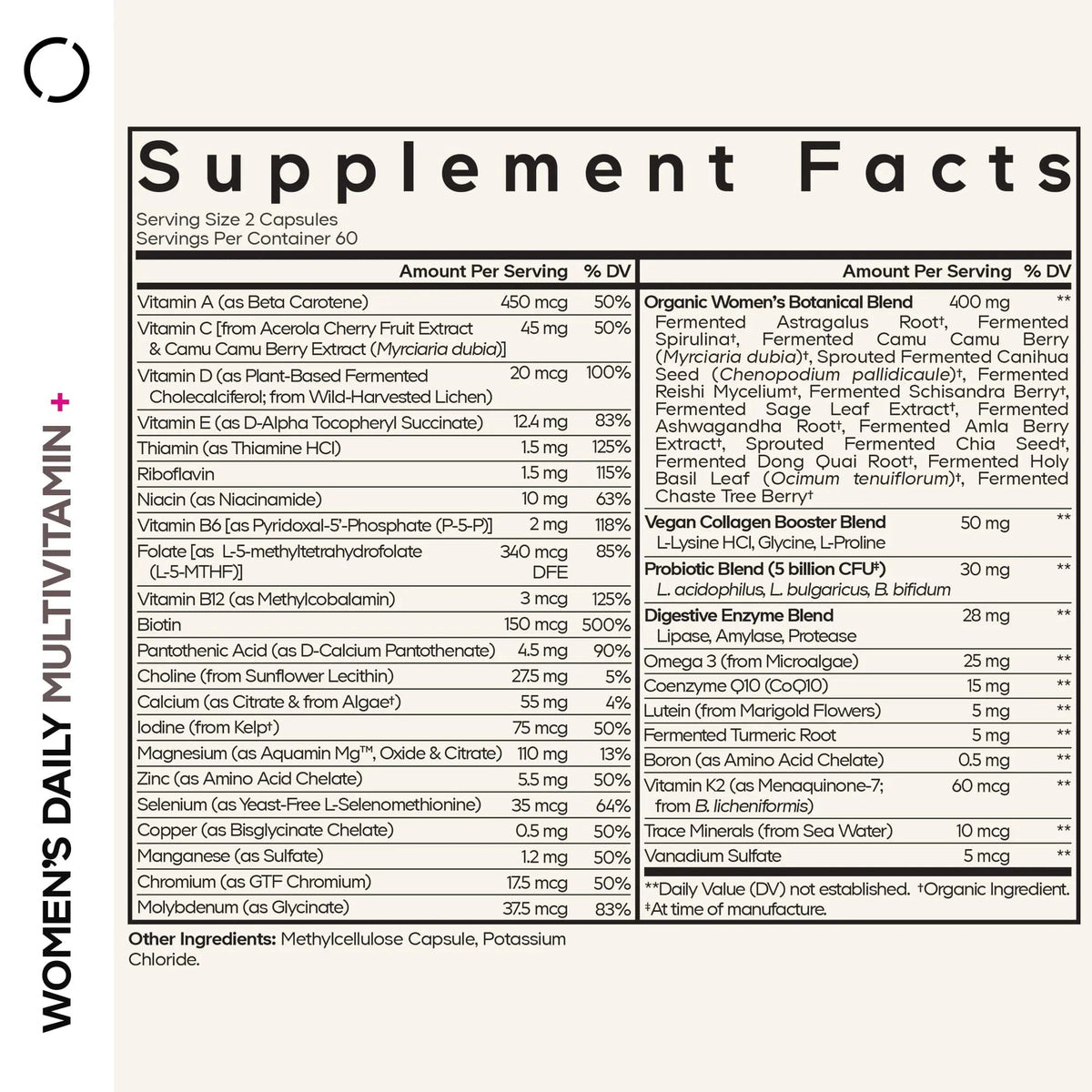 Codeage Women’s Daily Multivitamin, 25+ Vitamins & Minerals, Fermented, Organic Whole Foods, Probiotics Supplement CodeageBuy Supplements Australia