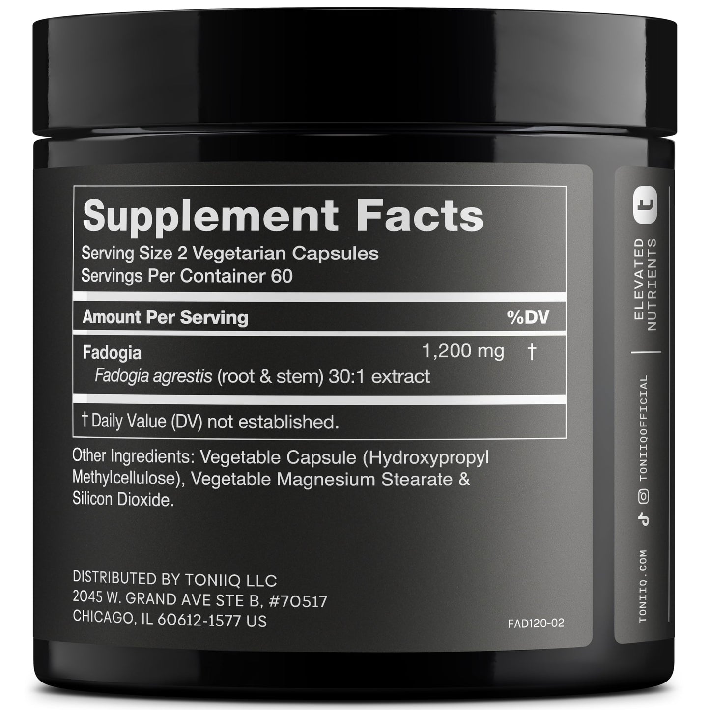 Toniiq Fadogia Agrestis - Ultra High Potency 30:1 Extract - 1200mg Per Serving - Highly Concentrated - Third-Party Lab Tested - 120 Capsules Toniiq buy supplements Au