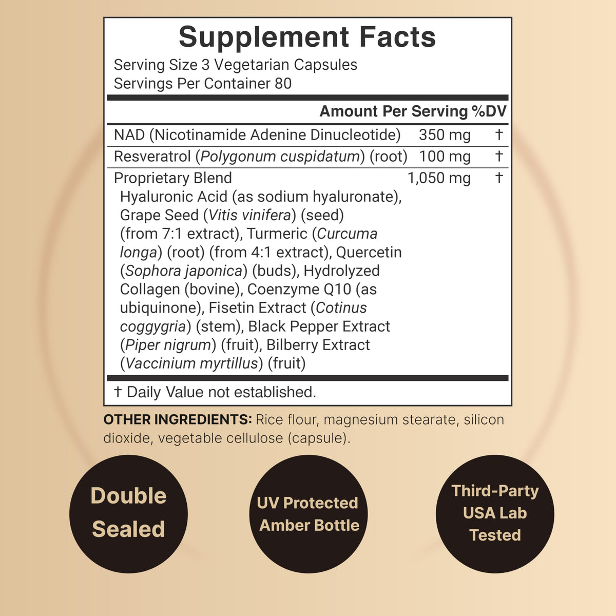 NatureBell NAD+ Complex 1,500mg Per Serving, 240 Veggie Capsules | NMN Supplement Alternative | NAD Plus Resveratrol, Hyaluronic Acid, Quercetin, Fisetin, Collagen, & More – Non-GMO NatureBellBuy Supplements Australia