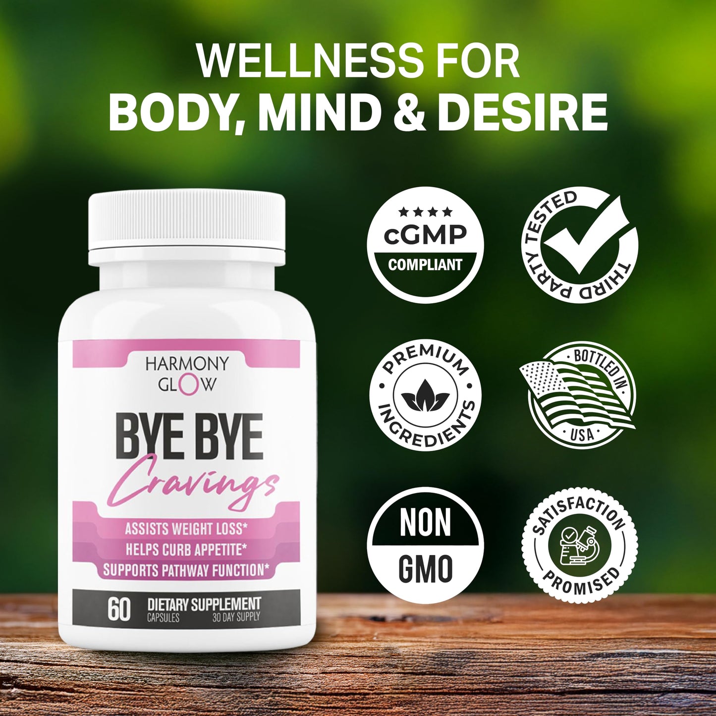 ByeBye Cravings Appetite Suppressant - Supports Pathway Function, Weight Pills for Women & Fat Burner + Appetite Suppressant | 3rd Party Tested Supplement