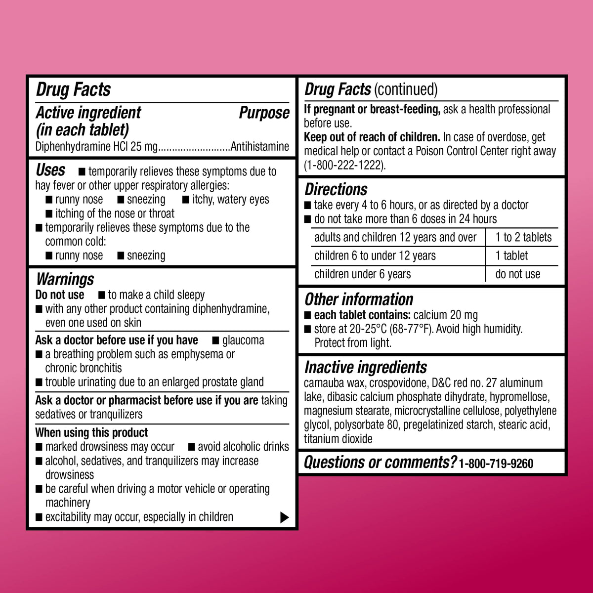 Amazon Basic Care Allergy Relief Diphenhydramine HCl 25 mg, Antihistamine Tablets for Symptoms Due to Hay Fever and Upper Respiratory Allergies, Mini-Tabs, 100 Count Amazon Basic Care buy supplements Au