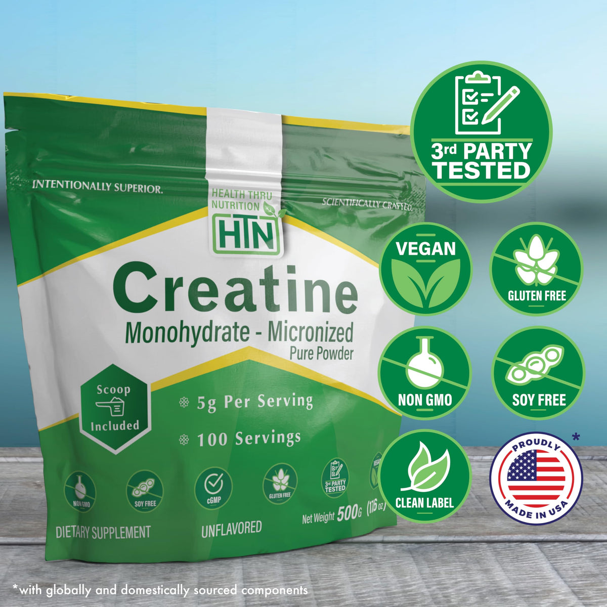 Health Thru Nutrition Creatine Monohydrate Micronized Powder – 500g Pure Unflavored – 5g Per Scoop – Workout Support, Muscle Fuel and Recovery Bulk Supplement | Non-GMO, Vegan Health Thru NutritionBuy Supplements Australia