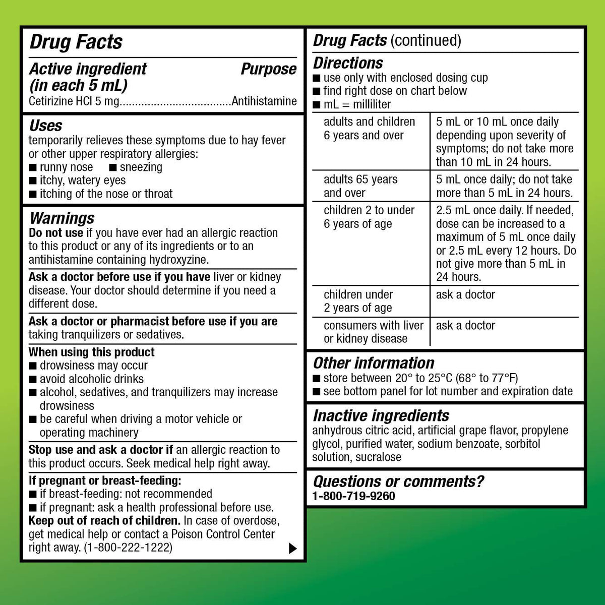 Amazon Basic Care 24 Hour Allergy Relief for Children, Cetirizine Hydrochloride Oral Solution 1 mg/mL, Grape Flavor, Dye Free, 8 fl oz (Pack of 1) Amazon Basic Care buy supplements Au