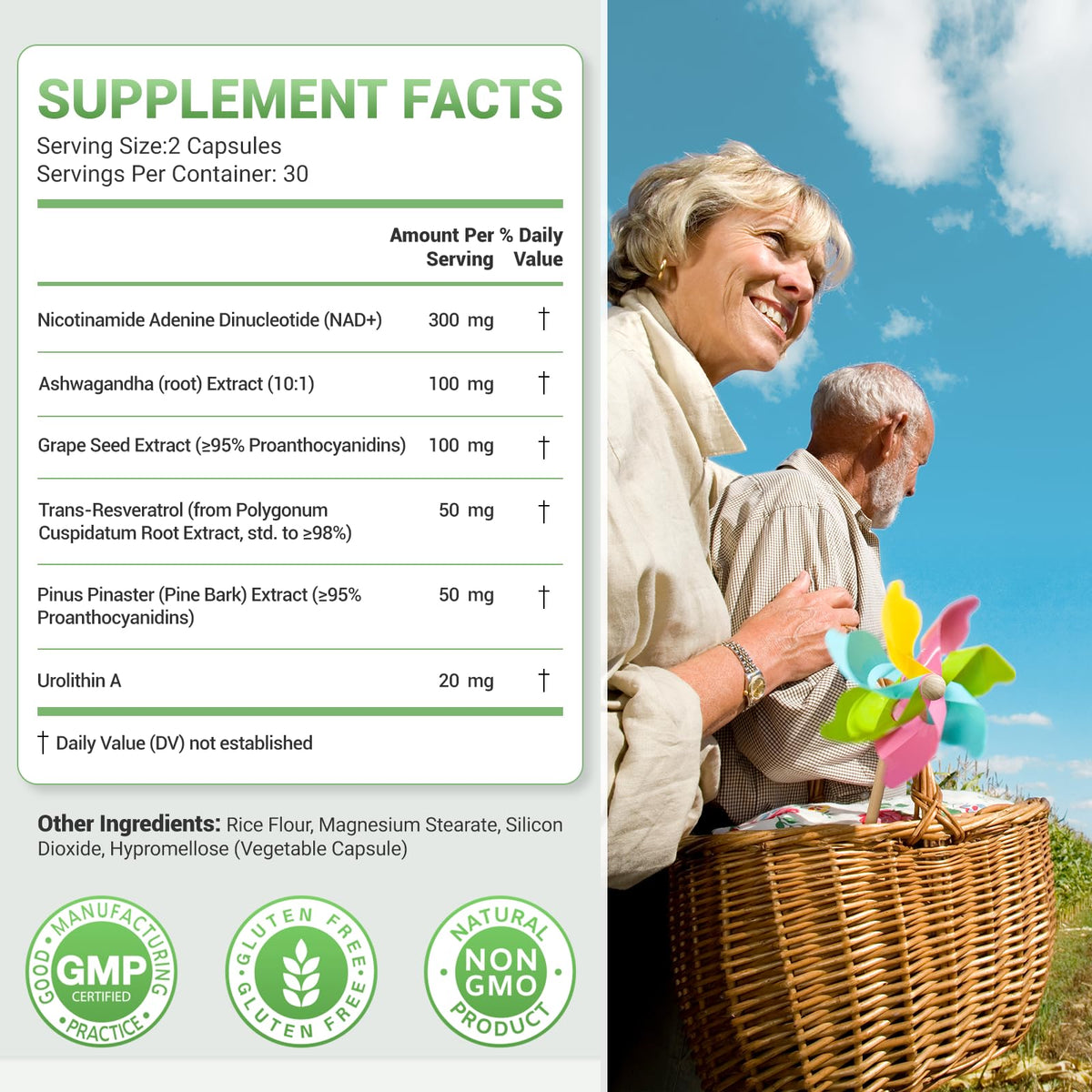 Nature Whisper NAD+ Supplement 620mg | 6-in-1 Complex with Resveratrol, Ashwagandha & Urolithin A - Daily Energy Stack for Focus, Brain Fog & Healthy Aging - 60 Capsules Nature WhisperBuy Supplements Australia