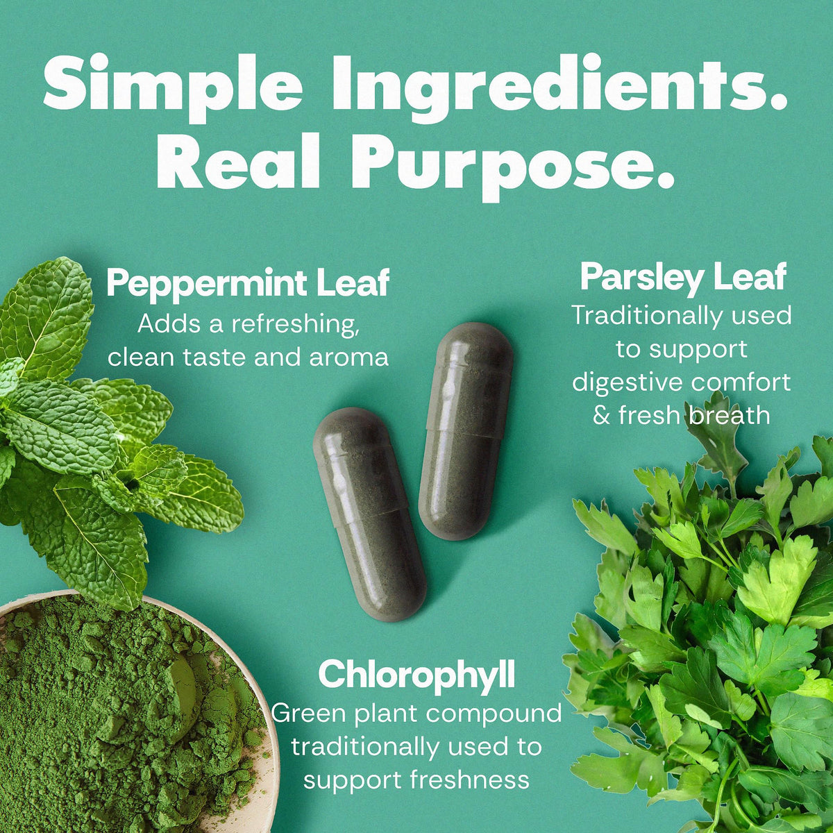 Her Fantasy Box | Body Magic | Chlorophyll Capsules - 30 Vegan Capsules for Detox, Digestion, Gut Health, Skin Support